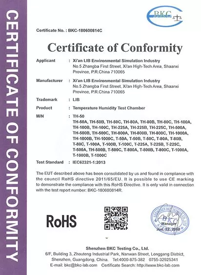 Temperature Humidity Test Chamber RoHS